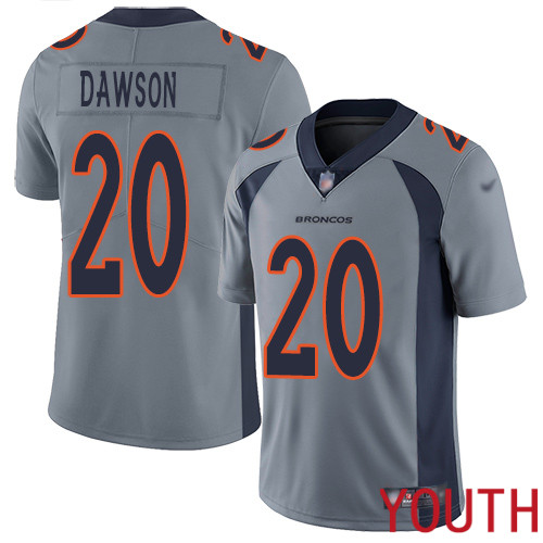 Youth Denver Broncos #20 Duke Dawson Limited Silver Inverted Legend Football NFL Jersey->youth nfl jersey->Youth Jersey